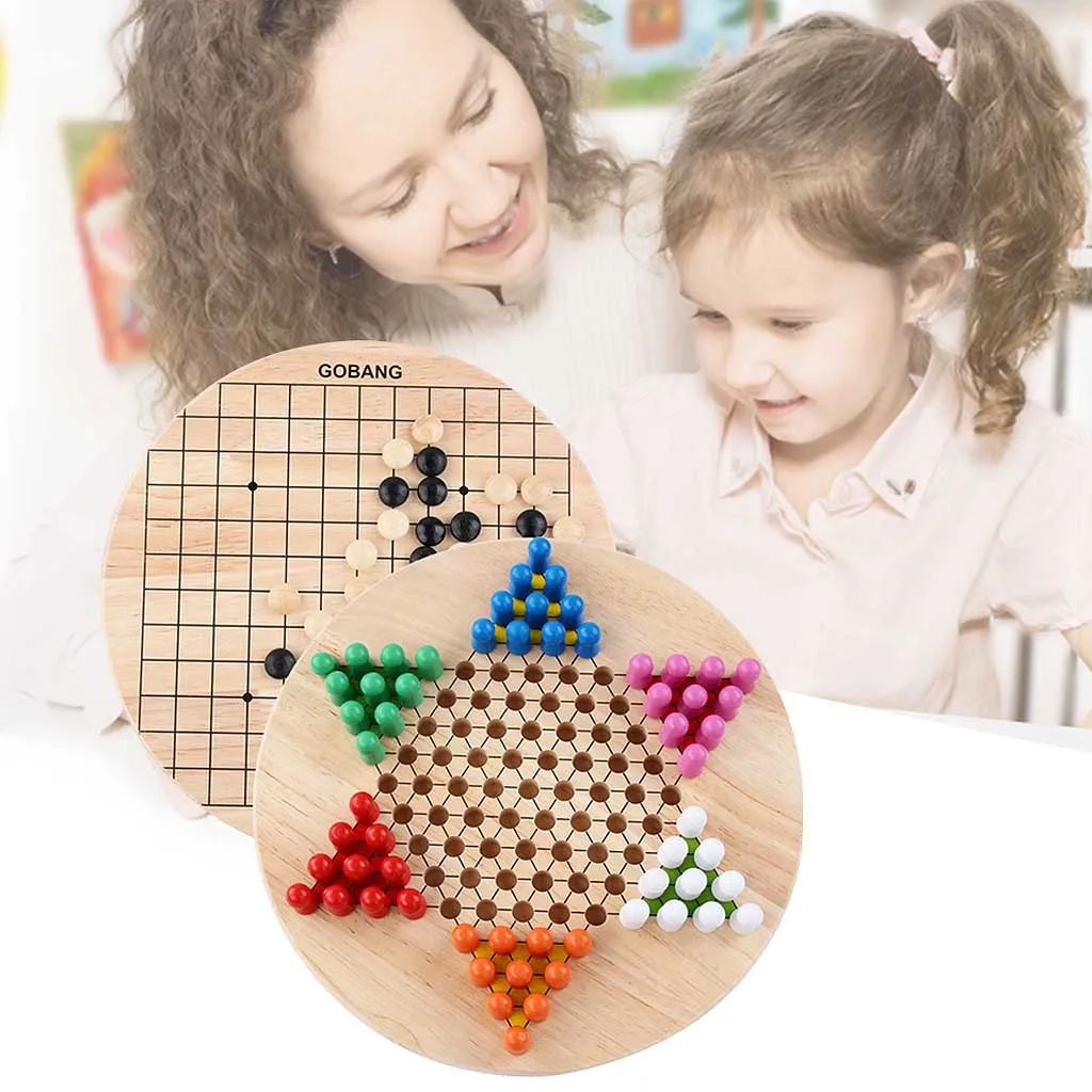 Настольная игра в нарды китайские шашки игровой набор деревянная обучающая