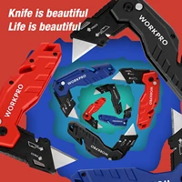 workpro folding utility knife with wire stripper quick change heavy duty knife with 10pcs sk5 blades