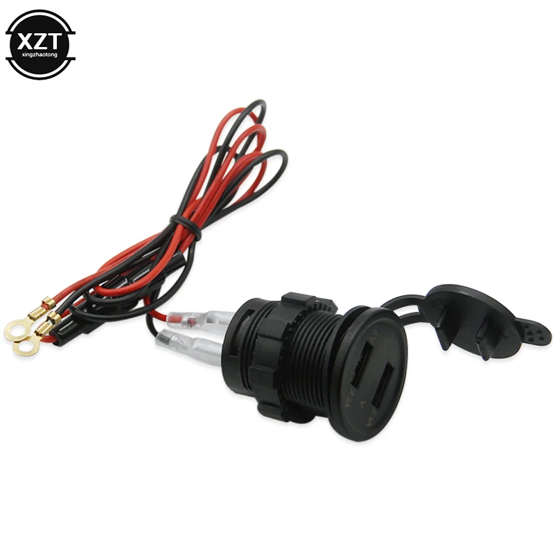 Автомобильное зарядное устройство с двумя USB портами 4 2 А мотоциклетная