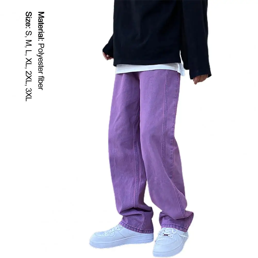 

Men's jeans solid color casual hip-hop fashion fit simple polyester men's fashion jeans suitable for daily shopping