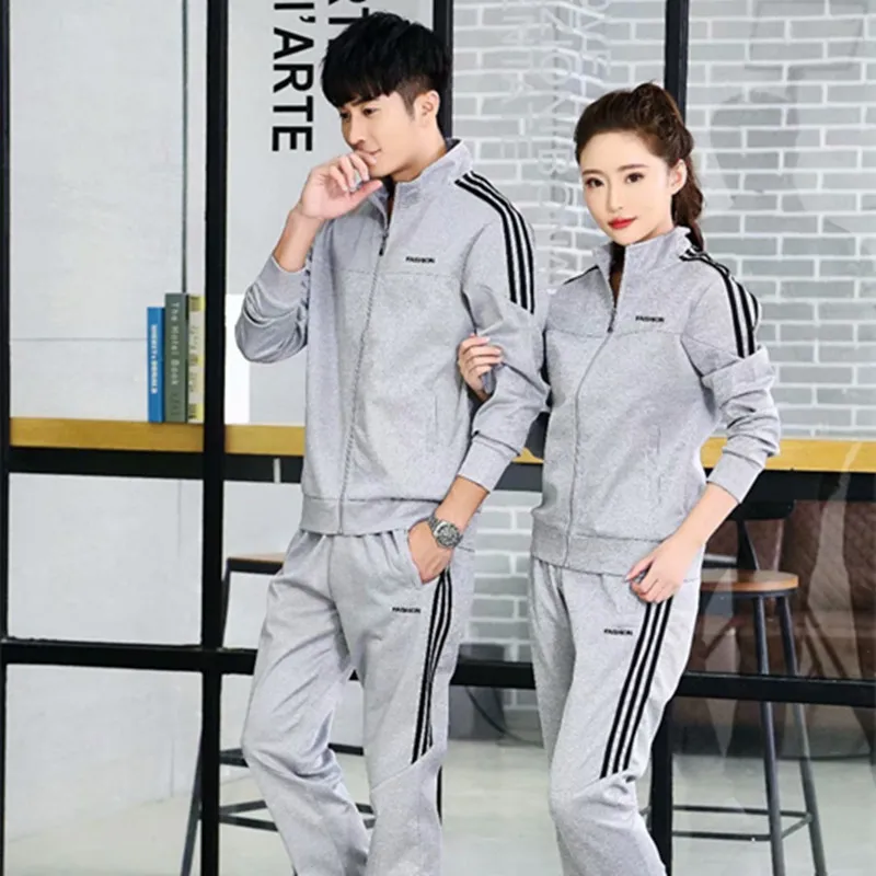 

Autumn Winter Women & Men Running Set Tracksuit High Collar Jackets Sports Pants Jogging Outdoor Training Suit Team Uniform Diy