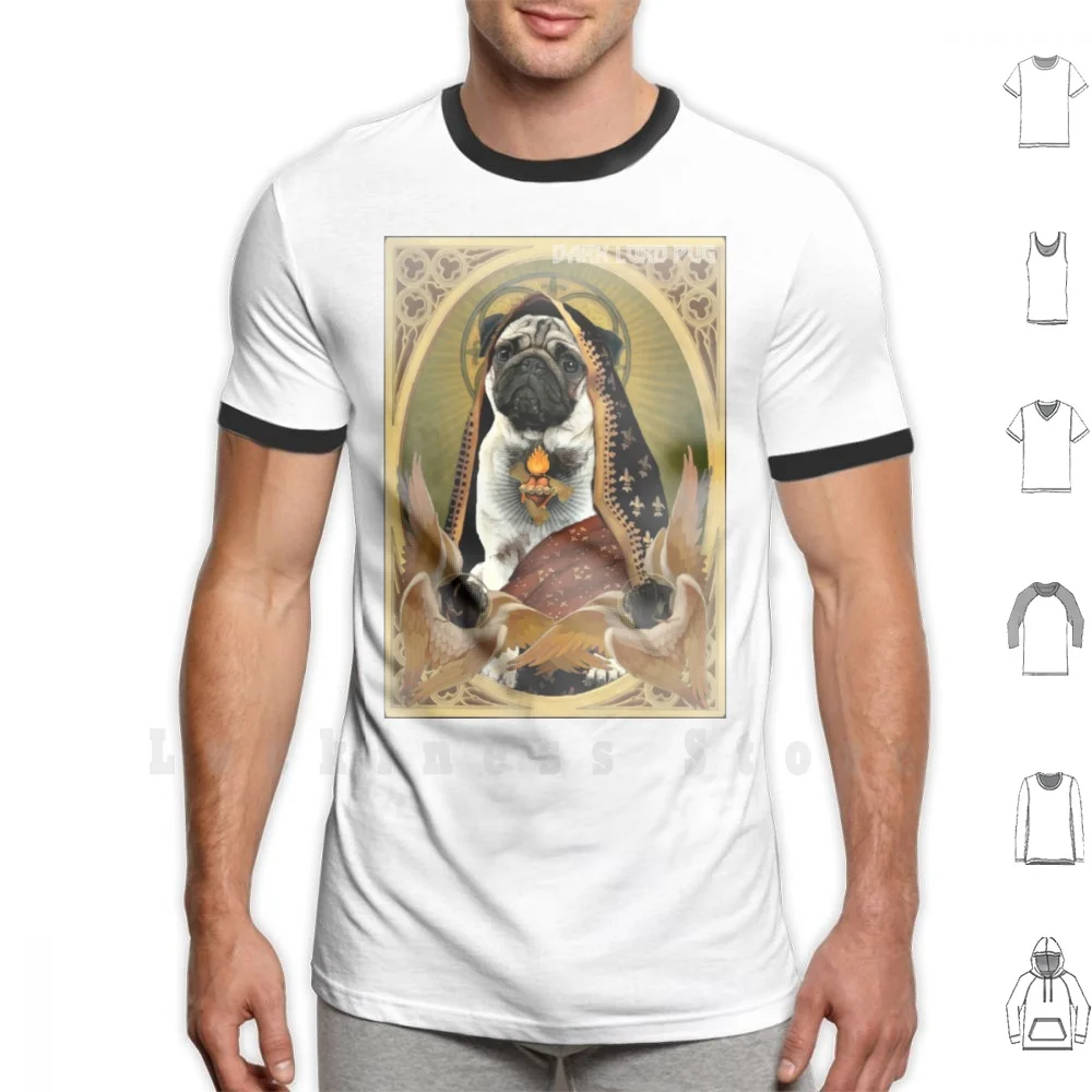 Святой олененок футболка 6xl хлопковая классная Темный Лорд Мопс арт для собак