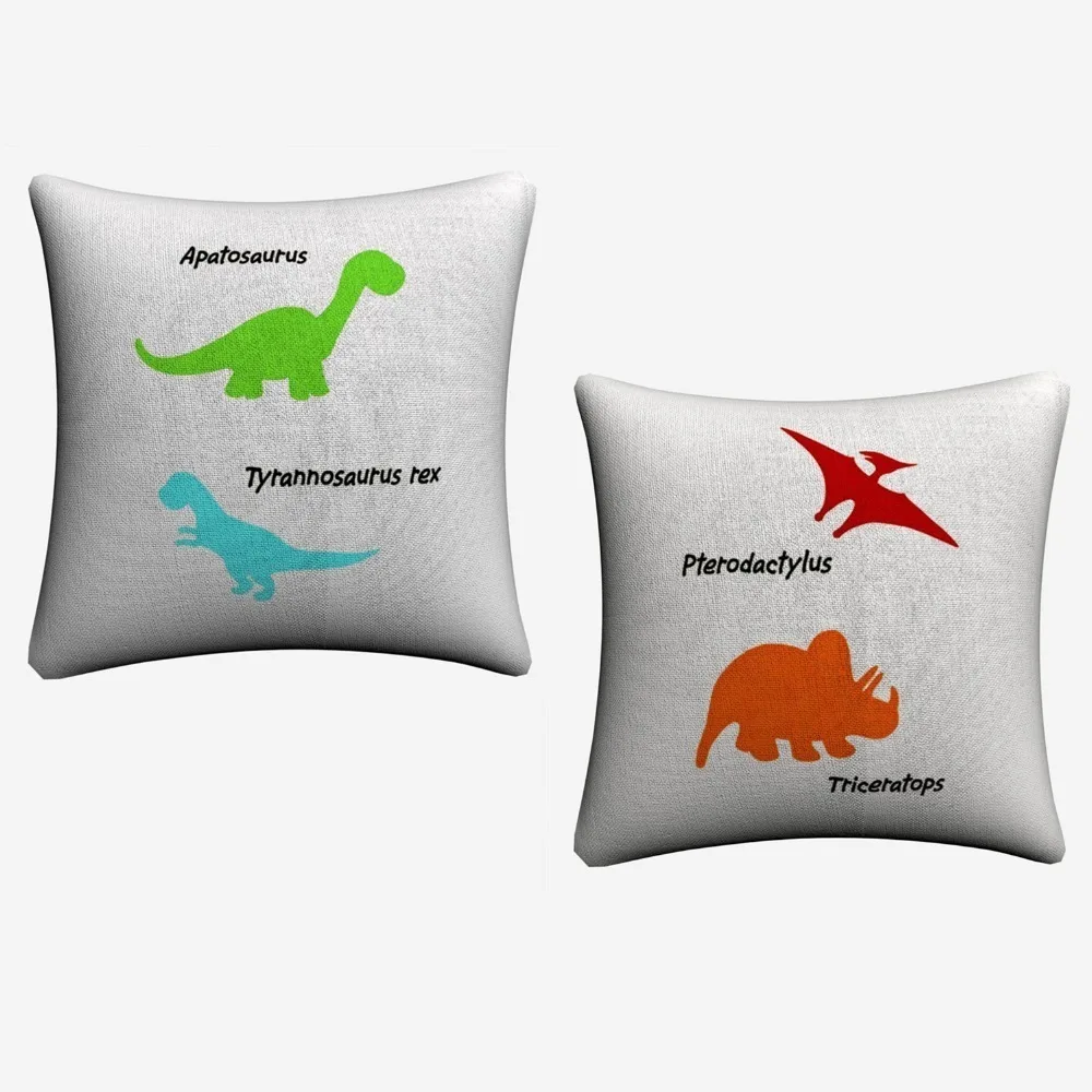 Динозавра 2 шт. простой клипарт работа хлопковая льняная подушка для дивана чехлы