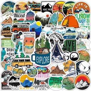 1050100pcs outdoor explore mountain climbing stickers laptop guitar luggage waterproof graffiti sticker decal kid classic toys free global shipping