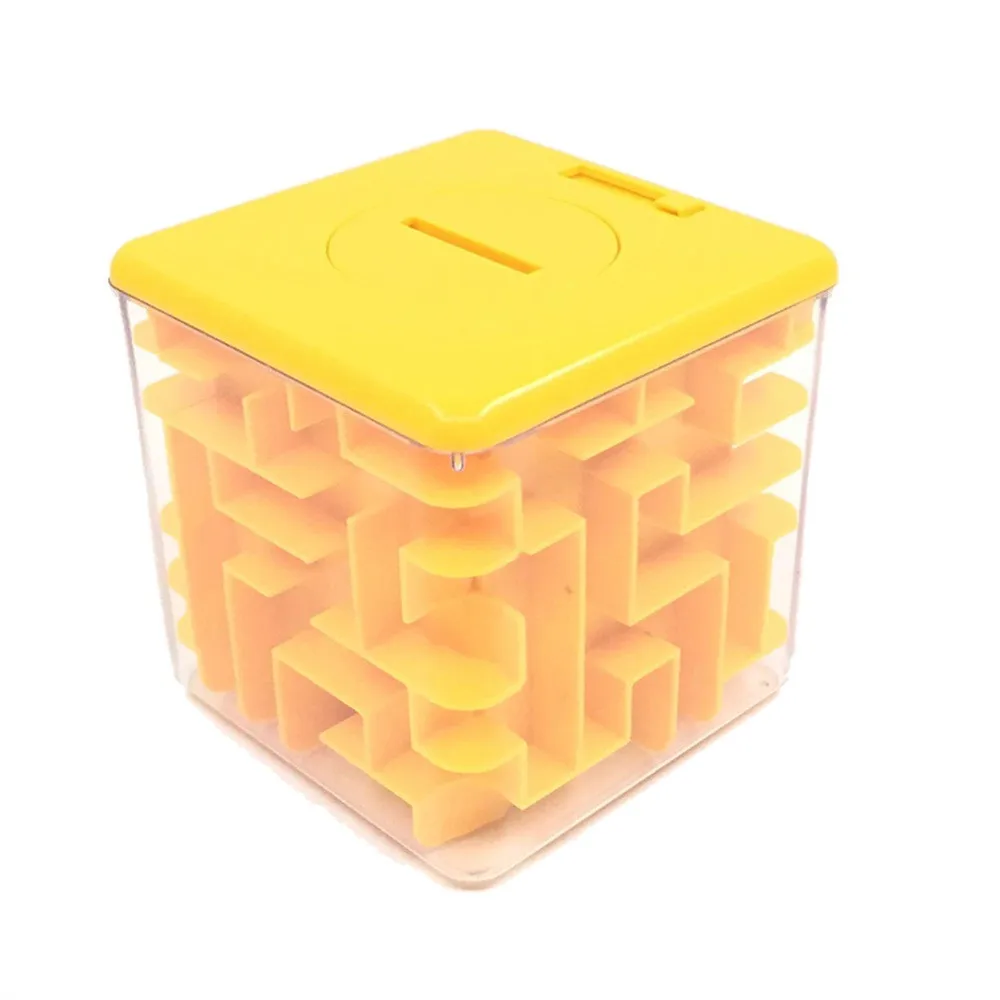 Детские игрушки, 3D головоломки, игрушки лабиринт, горячая распродажа, чехол для игры в ручную, коробка, забавная игра в мозги, вызов, игрушки, баланс, развивающие игрушки для детей - Цвет: Цвет: желтый