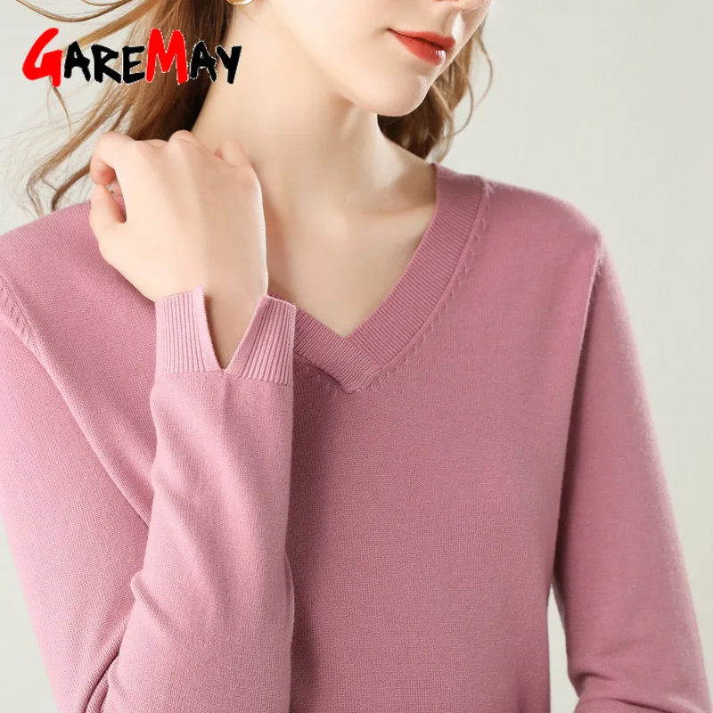 Осенне-зимний женский пуловер вязаный эластичный Повседневный джемпер с