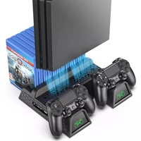 Зарядное устройство для контроллера PS4/PS4 Slim/PS4 Pro, вертикальная охлаждающая подставка, док-станция для хранения карт для Playstation 4