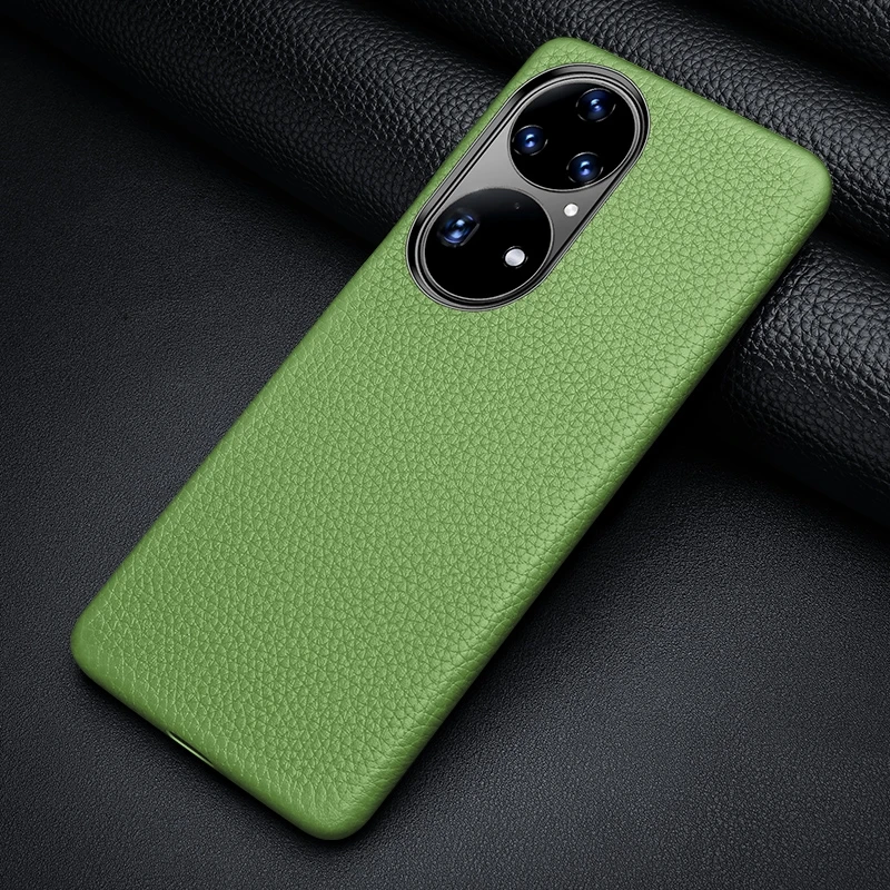 

Подходит для P50 чехол для телефона Huawei P50 Pro Роскошный Алюминиевый металлический чехол с нажимной кнопкой Задняя крышка из натуральной кожи