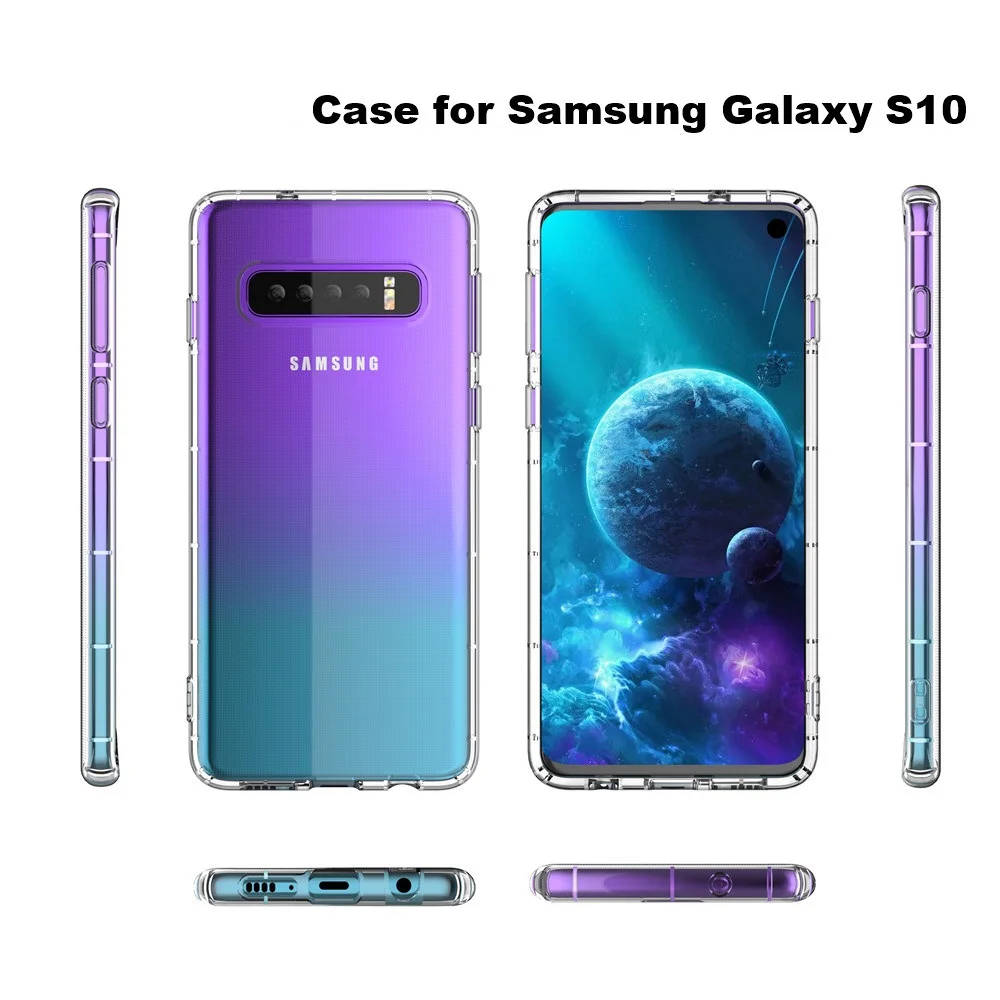 Мягкий чехол для телефона SamSung Galaxy S10 S10E S10Plus S10Lite G973 прозрачный ТПУ задняя крышка
