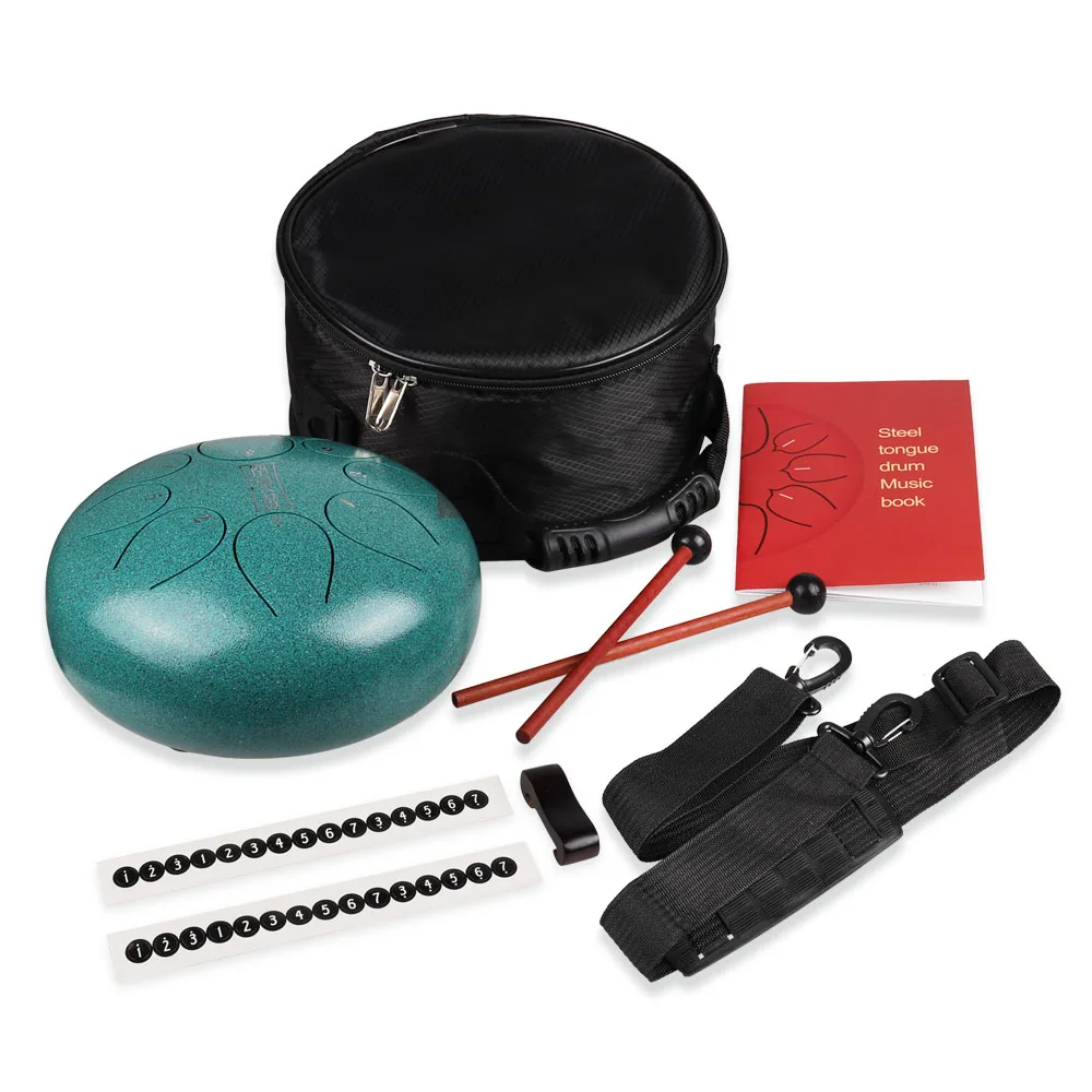 8 дюймов стальной эфирический барабан 8-тон C Ключ ручной сковорода Танк с сумкой