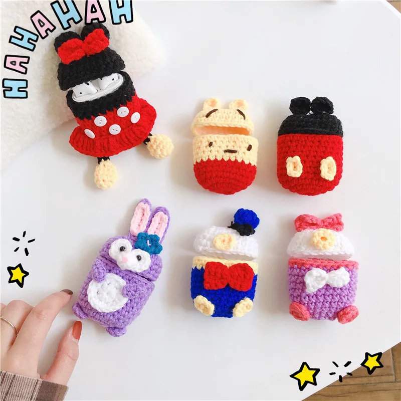 Модный вязаный милый силиконовый чехол для наушников с 3D гамбургером морковкой