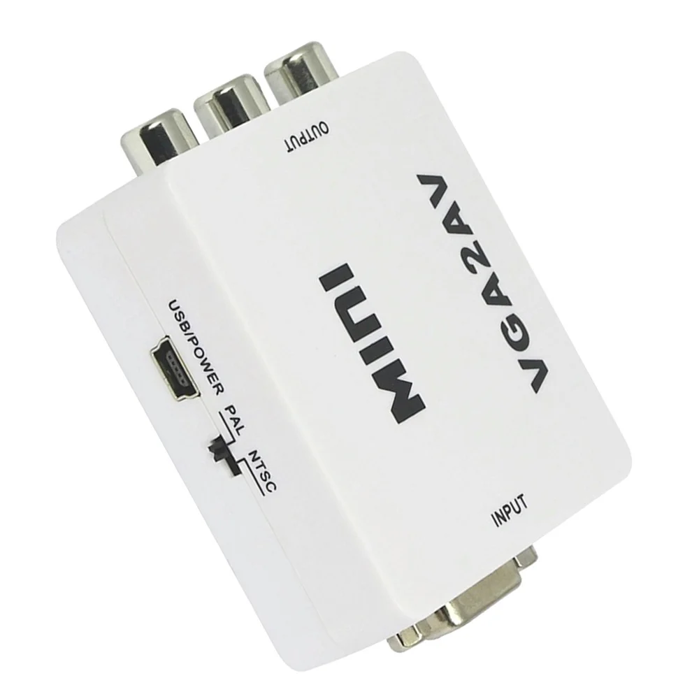Адаптер для мини конвертера с VGA на AV поддержка 1080P VGA2AV адаптер ПК TV HD|Кабели VGA| |