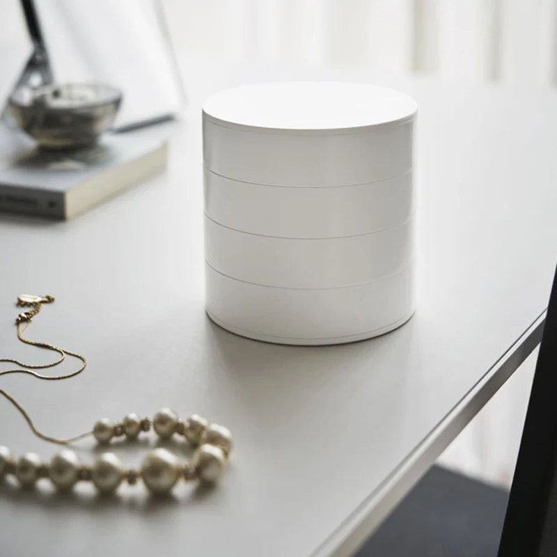 4 цвета ABS слоя коробка для хранения ювелирных изделий вращающаяся спальня