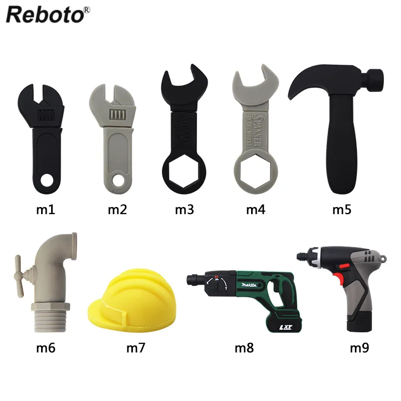 

USB 2.0 Reboto Spanner USB Flash Drive 32GB 64GB Tools box Cartoon Hammer Memory Stick 16GB 8GB 4GB Mini Faucet Pendrive U Disk