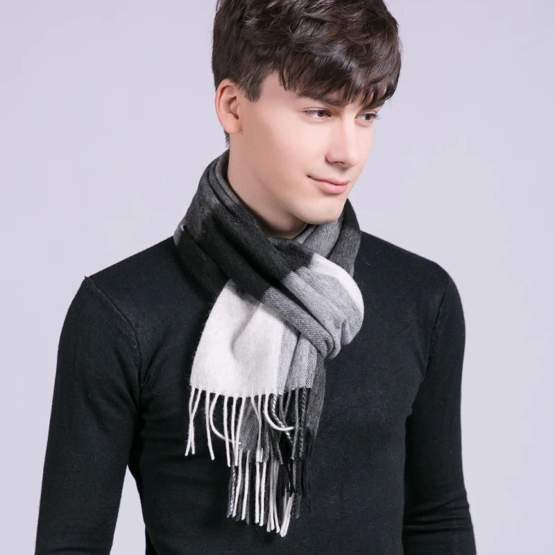 

Man Wool Scarf for Winter Warm Neckerchief Plaid Tassels Wraps and Shawls Echarpe Homme Bufanda Hombre Soft Warm Winter Scarves