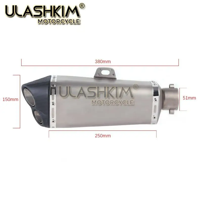 

Motorcycle Full Exhaust Muffler Middle Link Pipe Full System Slip On For kawasaki ER6N ER6F NINJA650R Ninja650 Z650 2012-2016