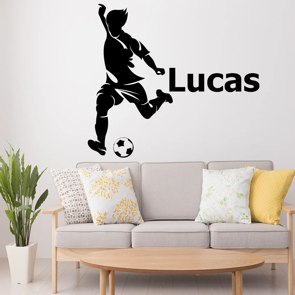 Personalized Custom Name Sports Wall Sticker Football Basketball Hockey Player Home Decor For Living Room Art Decal Wallsticker