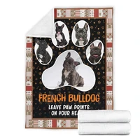 floral bulldog leave paw blanket dog 3d printed wearable blanket adultskids fleece blanket sherpa blanket 02