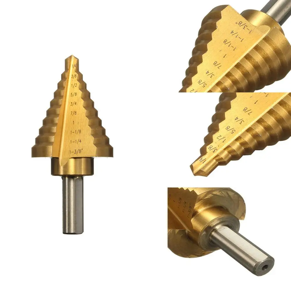 ROLKETU 1/4 ' но не более чем на 1-3/8 Титан 10 ступенчатые сверла HSS Кобальт инструмент