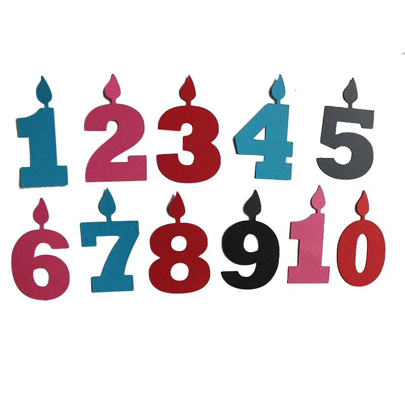 Свечи цифры номер день рождения металлическая прорезной трафарет для окраски Diy