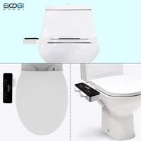 soosi non electric mechanical toilet seat bidet attachment ultra thin dual nozzle sprayer fresh water spray for personal hygiene