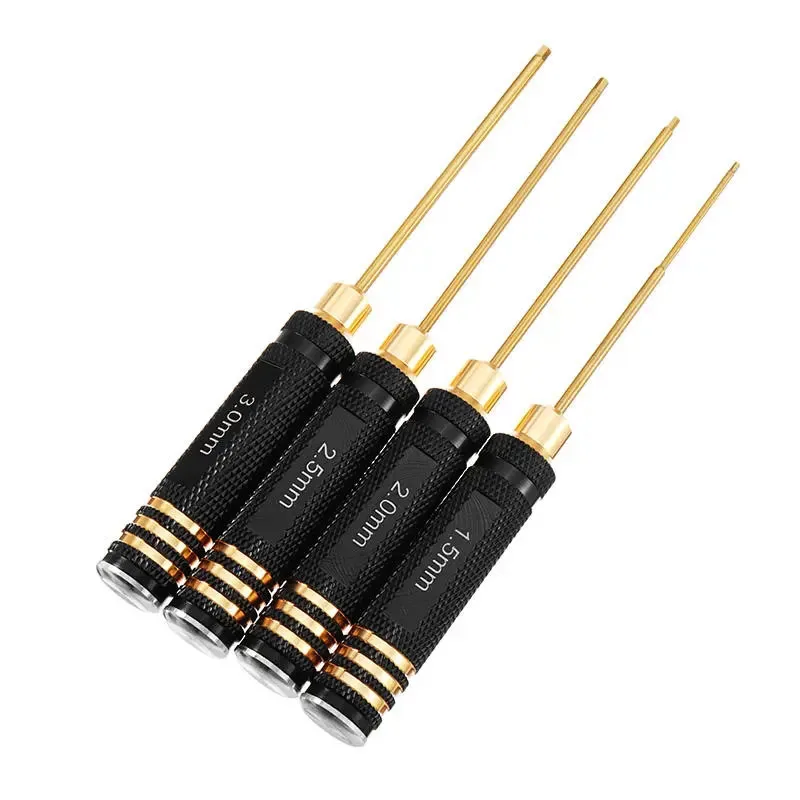

4pcs 1.5/2.0/2.5/3.0mm Hexagonal Titanium Screwdriver Tool Set For RC Model