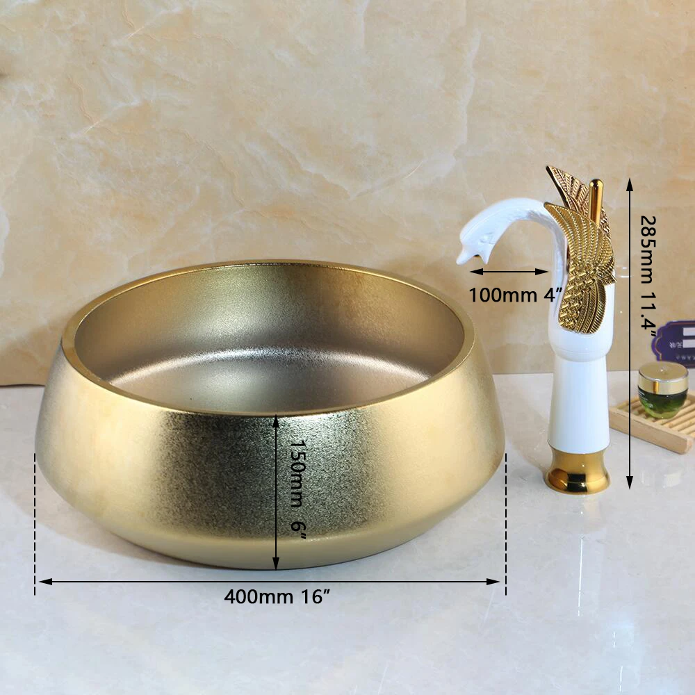 YANKSMART ванная комната уборная лебедь форма золотистая искусственная столешница