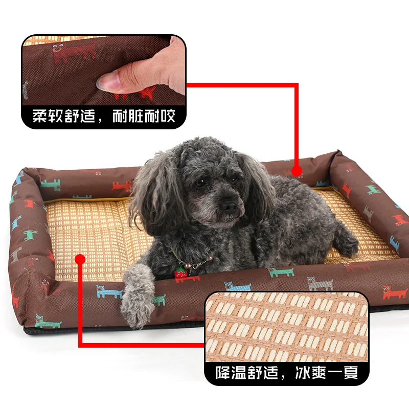 Pet kennel summer mat print large medium and small woven cat litter for dogs | Дом и сад