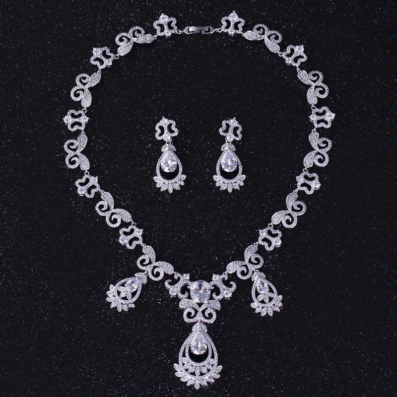 Женский высококачественный Ювелирный Комплект из белого золота Нигерии для