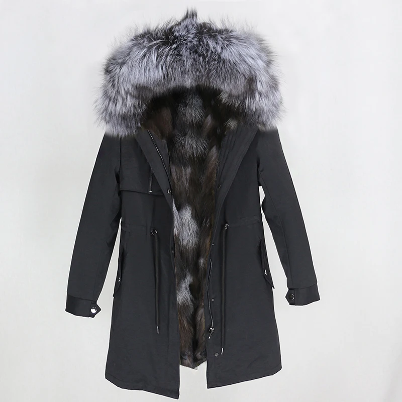 OFTBUY парка повседневное пальто из натурального меха зимняя куртка для женщин натуральный Лисий меховой капюшон, воротник лиса верхняя одежда на подкладке теплая уличная Новинка