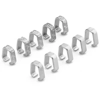 100pcs stainless steel clips pinch bail clasps buckle patterned necklace hook connector for diy jewelry making accessories