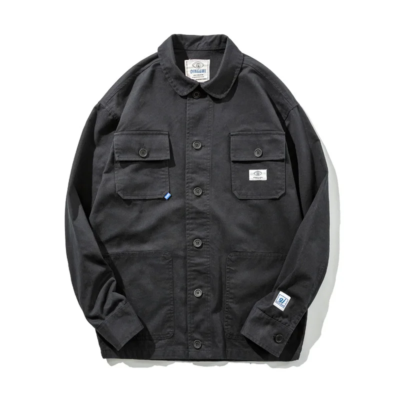 Винтажная Мужская Рабочая одежда с двумя карманами рубашки куртки 1990 S модные
