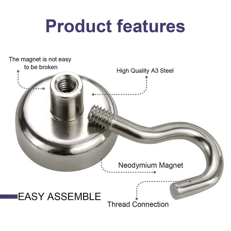 Сверхмощные магнитные крючки сильный Неодимовый магнитный крюк для дома кухни