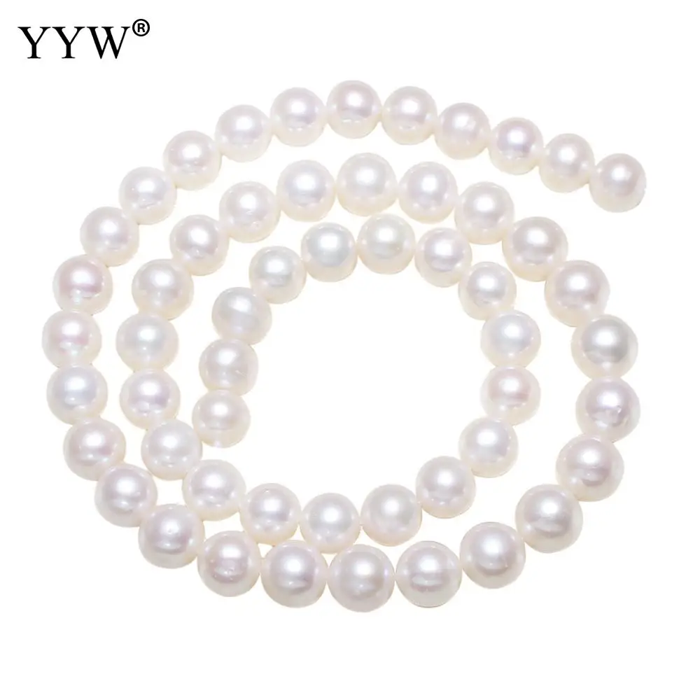 

Grade AAA Natural White 7-8mm Cultured Round Freshwater Pearl Beads High Quality 2019 Approx0.8mm Sold Per Approx 15 Inch Strand