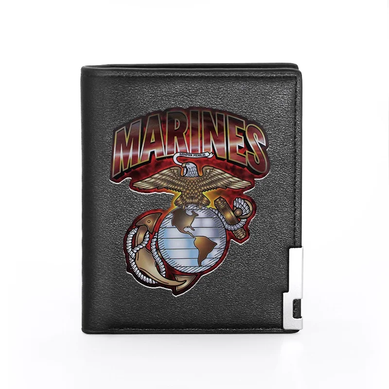 

High Quality Marines Printing Men Women Wallet Billfold Slim Credit Card/ID Holders Money Bag Male Short Purses