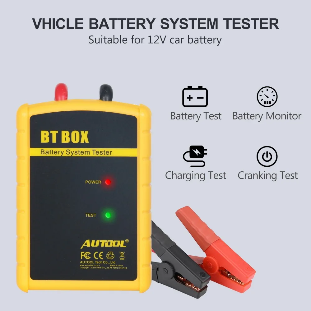 AUTOOL BT BOX Mini 12v автомобильный тестер батареи Автомобильный анализатор Bluetooth