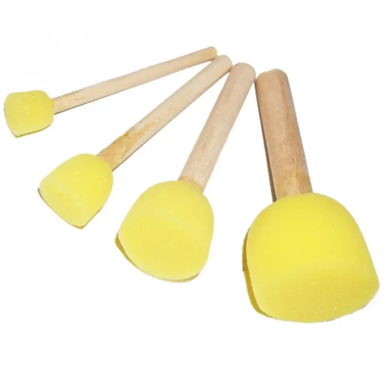 4 шт. малыш Губка Краски щетка оригинальная деревянная ручка ing граффити раннего