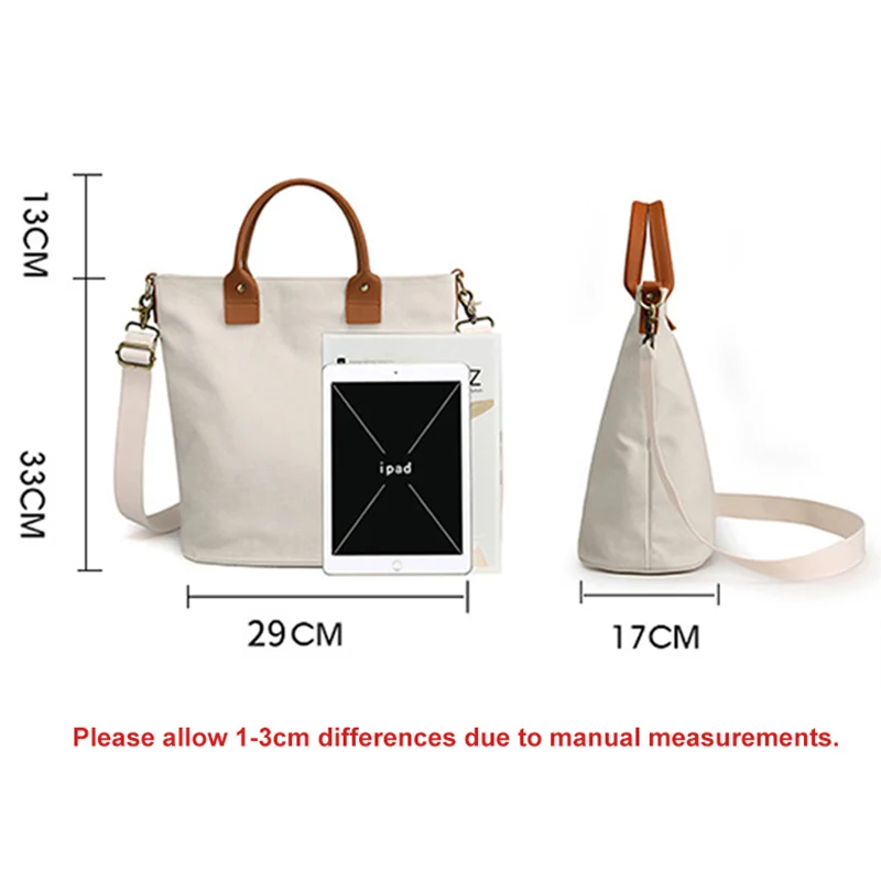 

Fashion Shoulder Bag Multifunctional Women Handbag Canvas Crossbody Bag for Daily School Shopping Work Portable Travel BagXA792M
