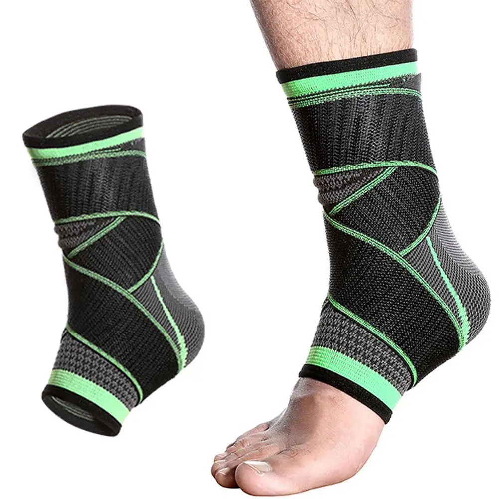 

1 Pc 3D Weaving Elastic Nylon Strap Ankle Support Brace Badminton Basketball Football Sports Fitness Heel Protector Bandage