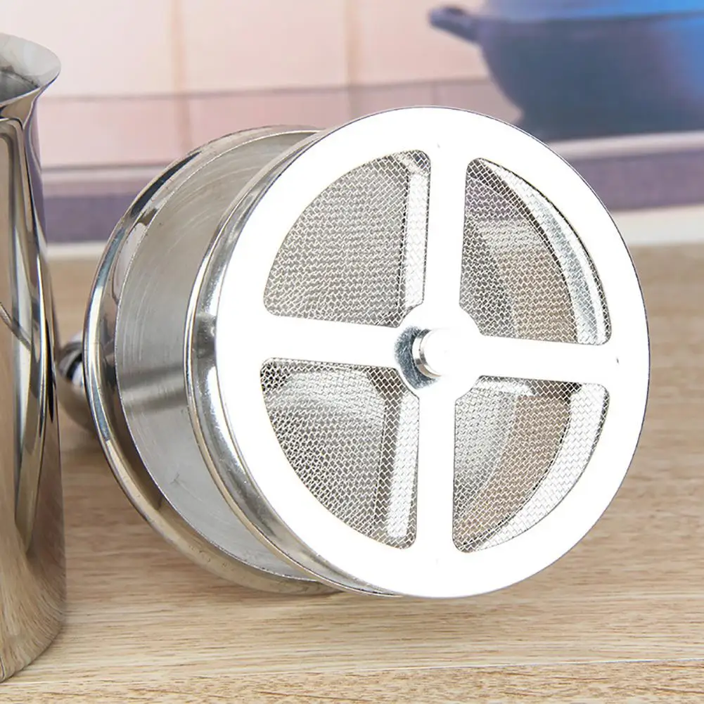 Ручной молочный пенообразователь из нержавеющей стали с двойной сеткой