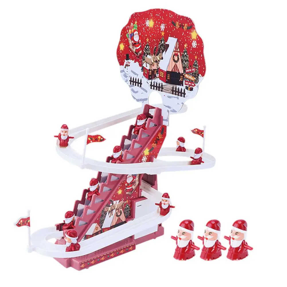 

Musical Race Track Toys Playful Set With Santas Images On Orbit Slide Track Stairs Climbing Flashing Lights Toys Educational G