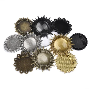 10 шт.компл. покрытая булавка брошь основа Подвеска со стеклянными кабошонами 18x25 мм 30x40 мм круглая овальная форма пустые ювелирные основы DIY