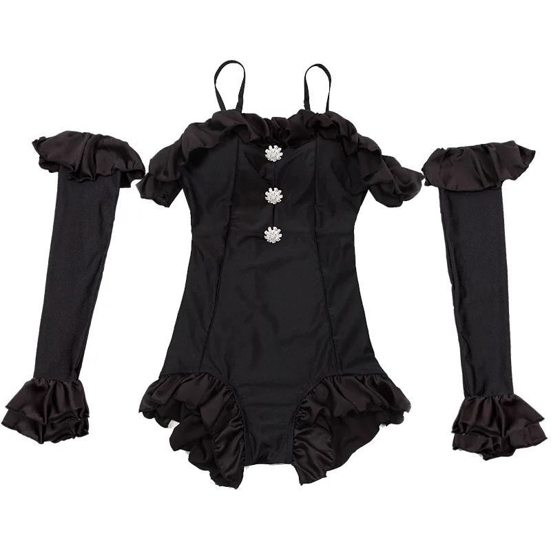 

Beach Swimsuit Women Large Size Surf Suit One Piece Bath Dress Beachwear Korean That Wipe Bosom Long Sleeve Off Shoulder Slim