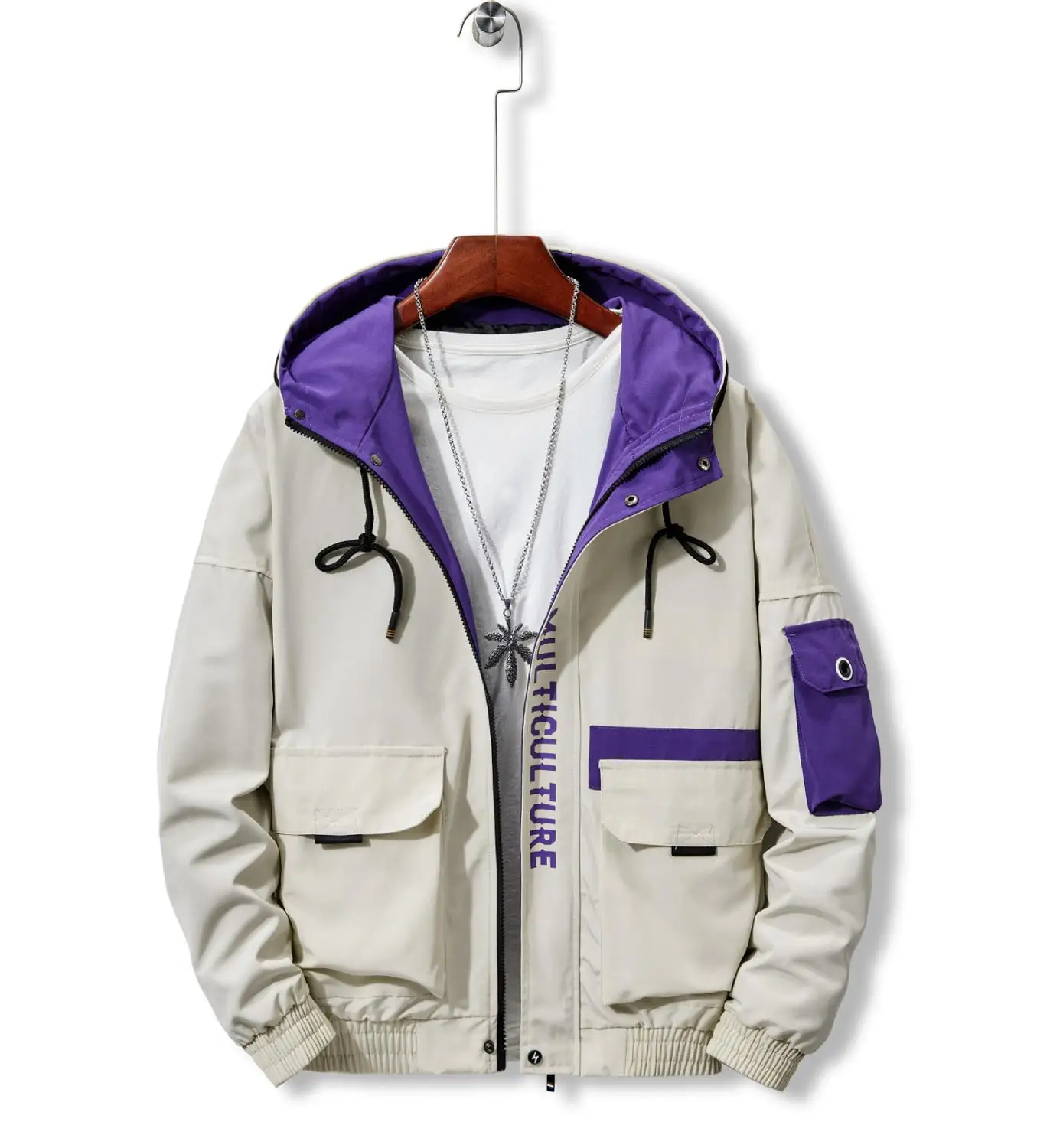 

Plus Size 5XL 6XL 7XL 8XL Spring Autumn Outdoor Men Windbreaker Jacket Mens Letter Hooded Streetwear Coat