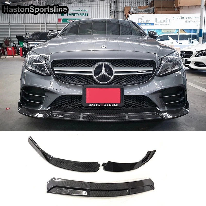 W205 B Стиль углеродного волокна тела комплект Передняя губы для Mearcedes-Benz W205 C205 S205 C180 C200 C300 C43 с AMG Спорт бампер 2019UP