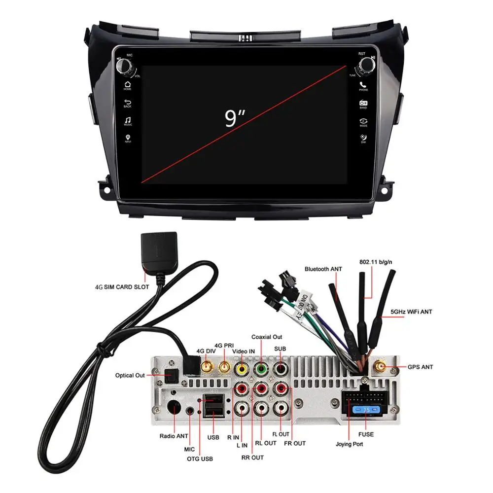 

Joying 9" Android10 Car Radio for Nissan Murano Z52 2015-2020 SPDIF Subwoofer DSP Carplay Android-auto GPS Optical Output DAB