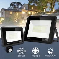 led flood light outdoor lighting 220v 30w 50w 100w with motion sensor light ip65 waterproof reflector outdoor spotlight garden