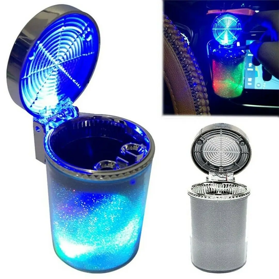 

Portable Car Ashtray LED Light Cigar Ash Tray Container Ash Cylinder Cup Holder car Accessories