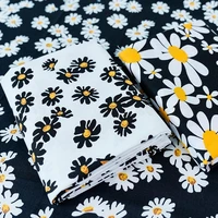 50x150cm pure cotton handmade muslin cloth daisy floral print poplin thin fabric for sewing clothes doll diy homedecor patchwork