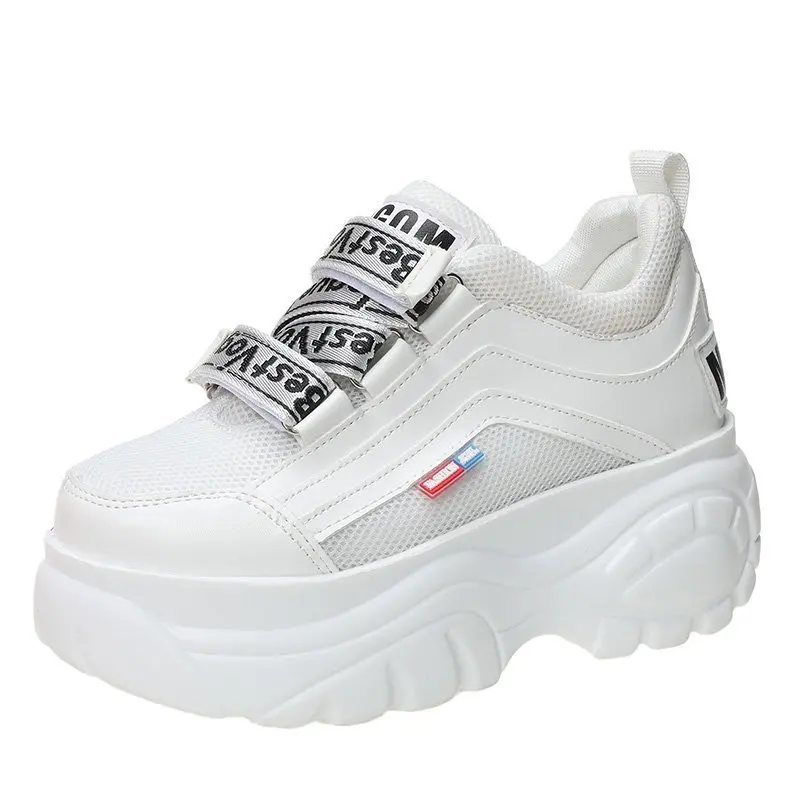 

Women Chunky Sneakers 2021 Spring High Platform Sneakers Ladies Brand Wedges Casual Shoes For Woman Leather Sports Dad Shoes 7cm